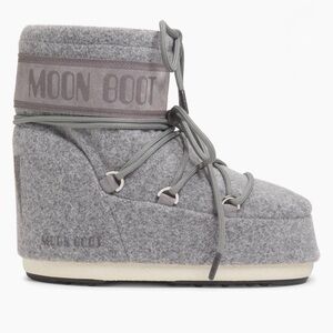 Moon Boot Icon Low Grey Felt Snow Boots 10-11.5US
